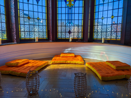 Orange Meditation Cushion & Zabuton Mat Set