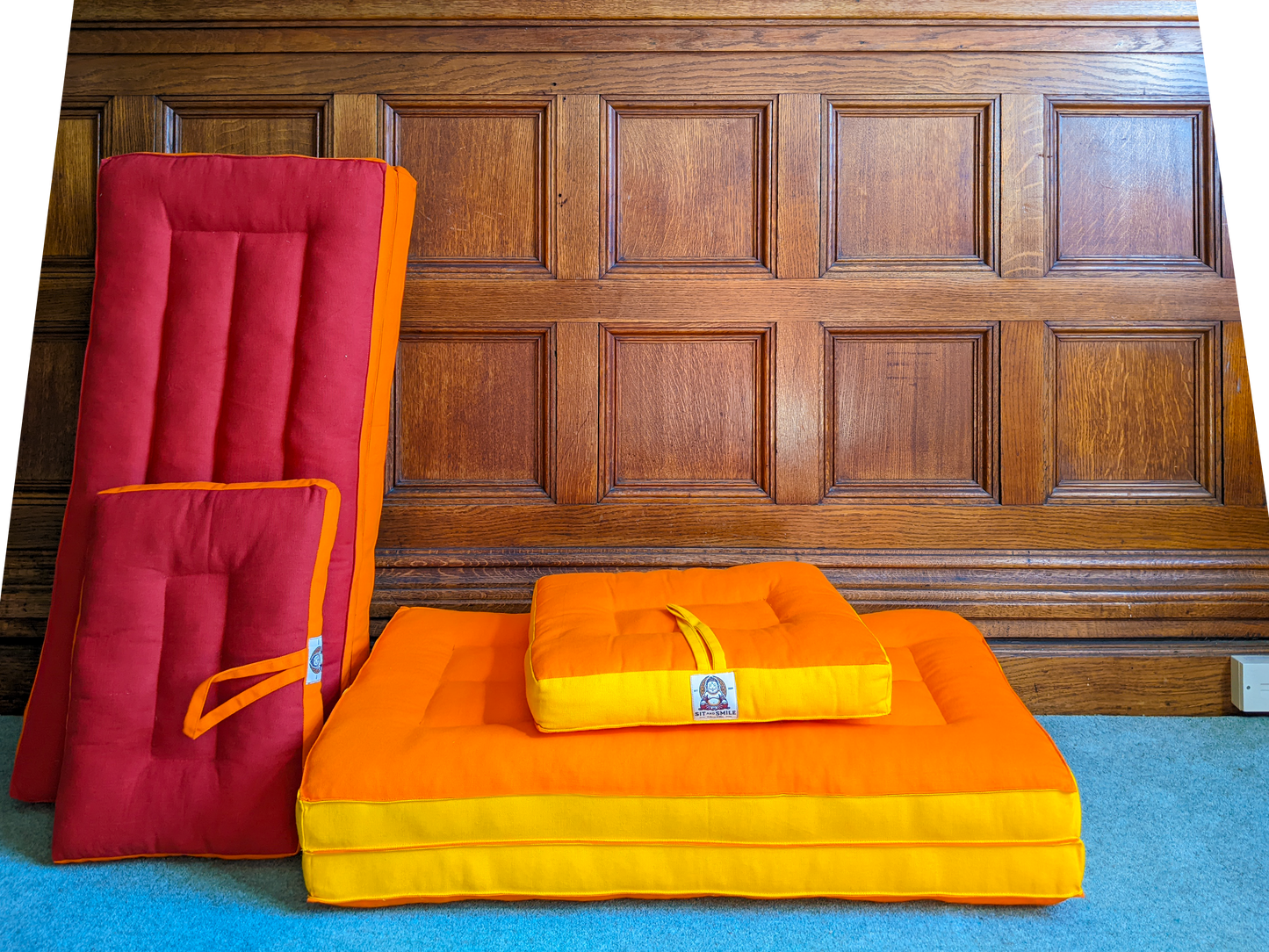 Red Meditation Cushion & Zabuton Mat Set