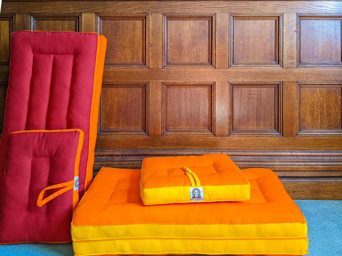 Red Meditation Cushion & Zabuton Mat Set