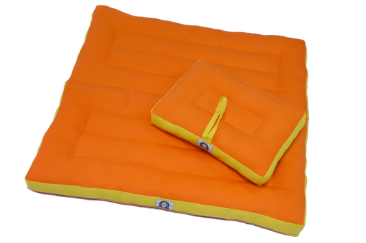 Orange Meditation Cushion & Zabuton Mat Set