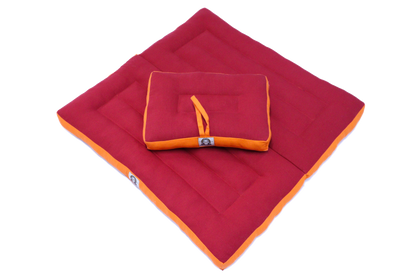 Red Meditation Cushion & Zabuton Mat Set